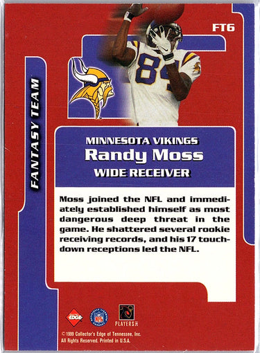 1999 Collector's Edge Triumph #FT6 Randy Moss Fantasy Team
