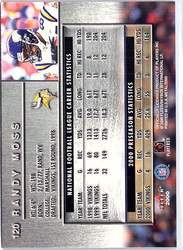 2000 Metal #120 Randy Moss Emerald