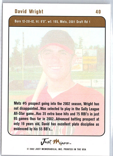 2002-03 Justifiable #40 David Wright