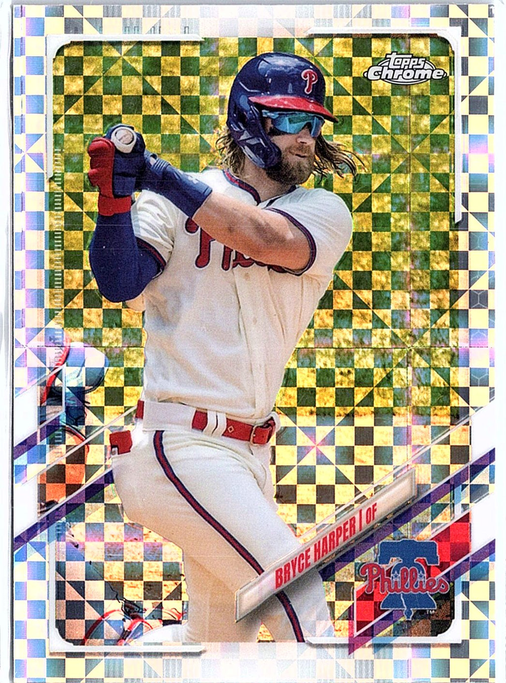 2021 Topps Chrome #134 Bryce Harper X-Fractor