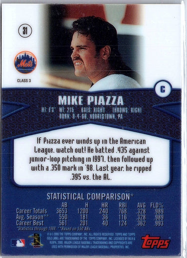 2000 Topps Gold Label #31 Mike Piazza Class 3