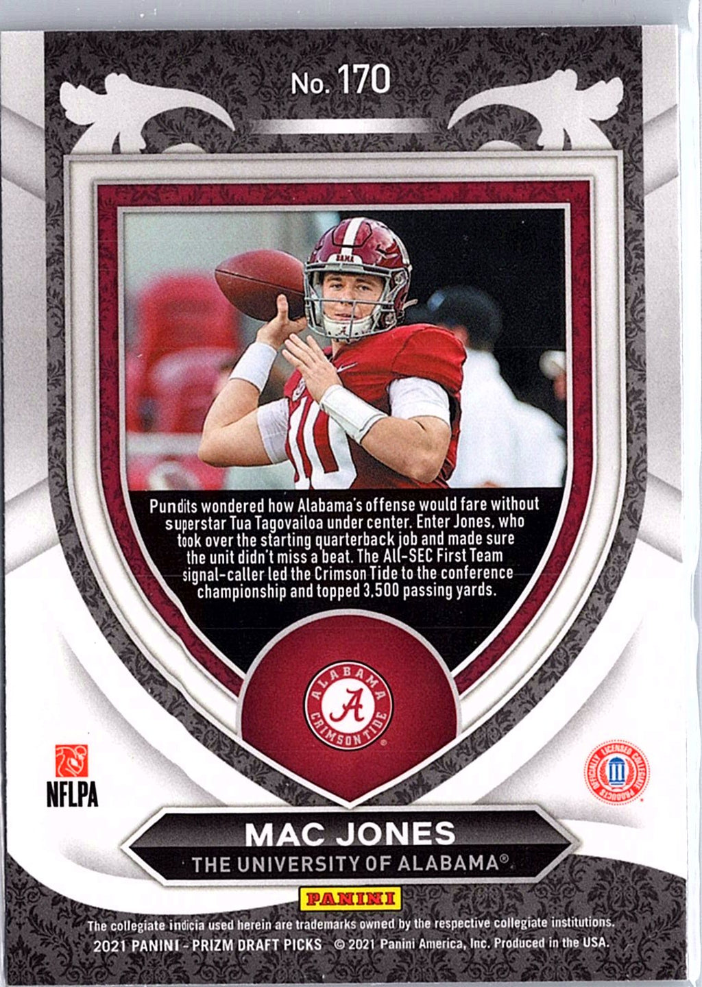 2021 Panini Prizm Draft Picks Collegiate #170 Mac Jones