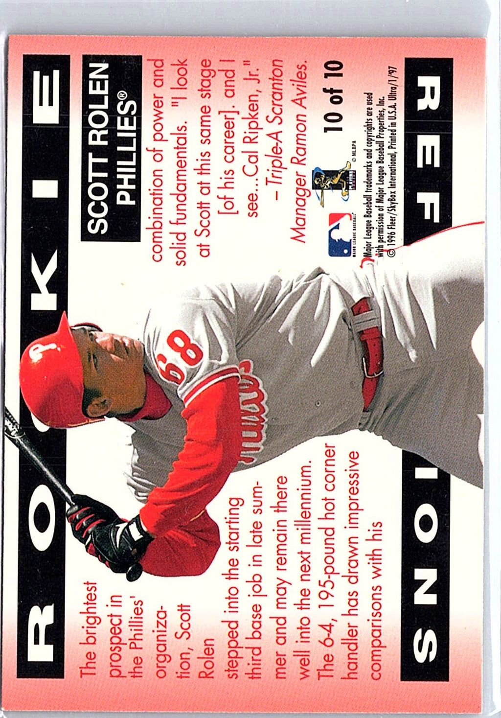 1997 Ultra #10 Scott Rolen Rookie Reflections