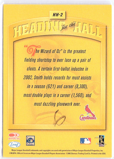 2002 Leaf #HH-2 Ozzie Smith Heading for the Hall