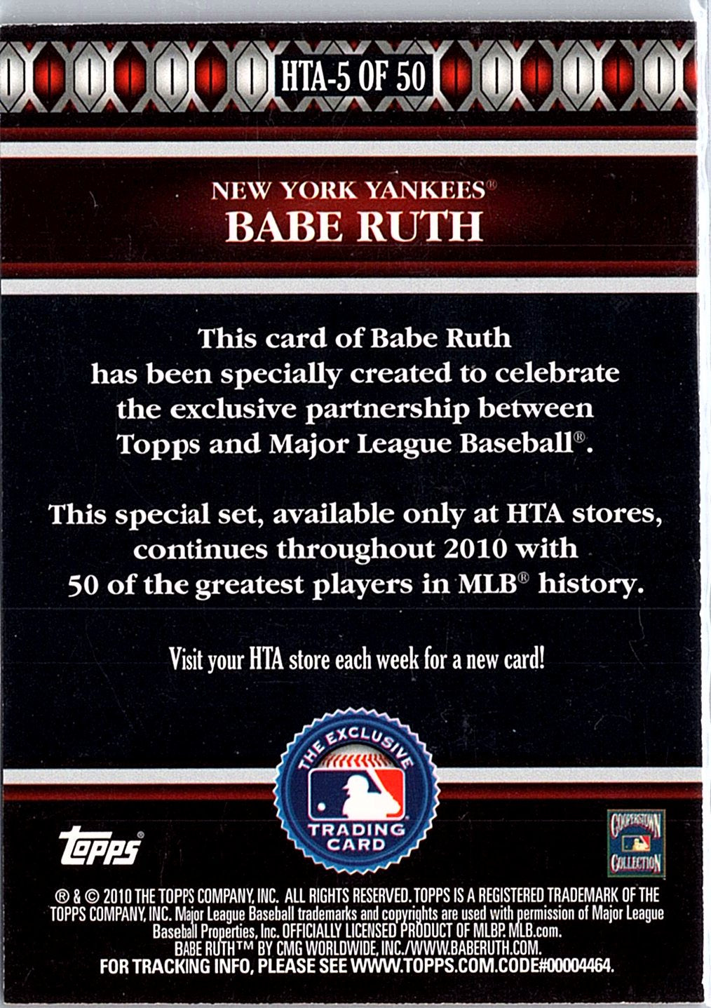 2010 Topps Logoman HTA #HTA-5 Babe Ruth
