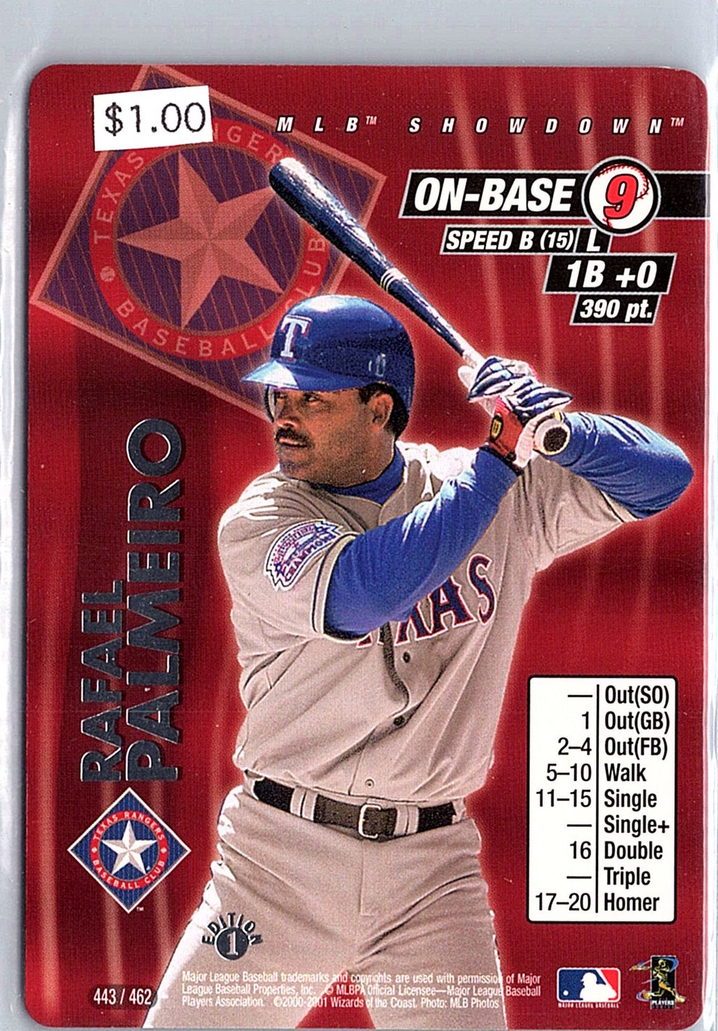 2001 MLB Showdown 1st Edition #443 Rafael Palmeiro