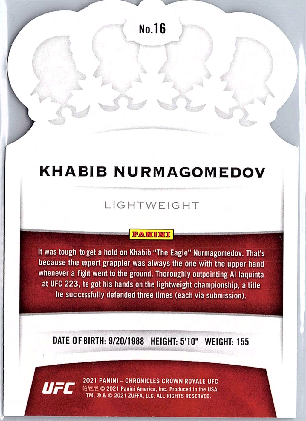 2021 Panini Chronicles UFC #16 Khabib Nurmagomedov Pink