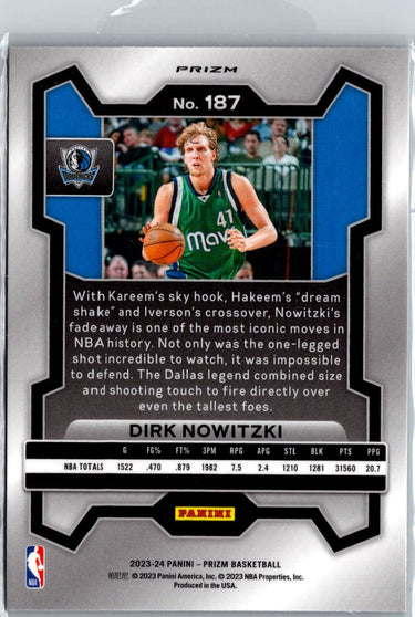 2023-24 Panini Prizm #187 Dirk Nowitzki Prizms Green A1