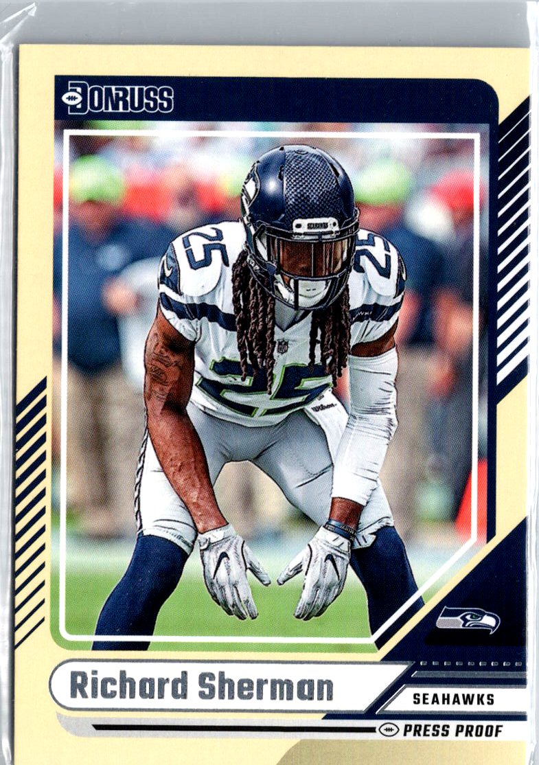 2024 Donruss #149 Richard Sherman Press Proof Yellow A1