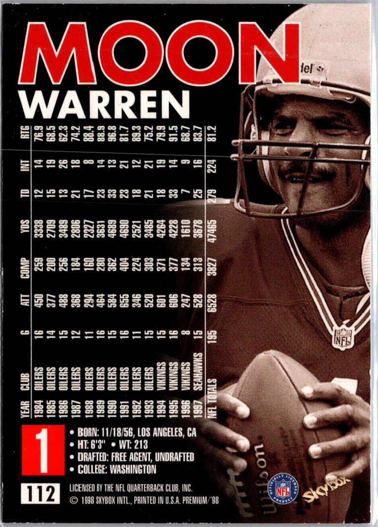 1998 SkyBox Premium #112 Warren Moon A2