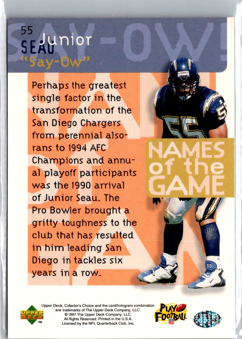 1997 Collector's Choice #55 Junior Seau A2