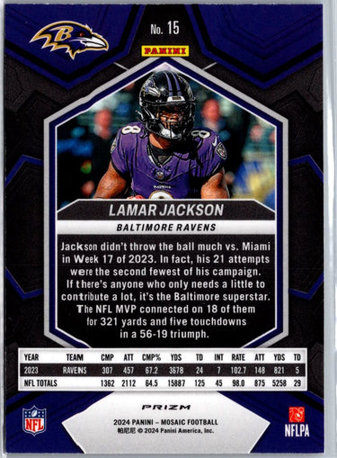 2024 Panini Mosaic #15 Lamar Jackson Mosaic A2