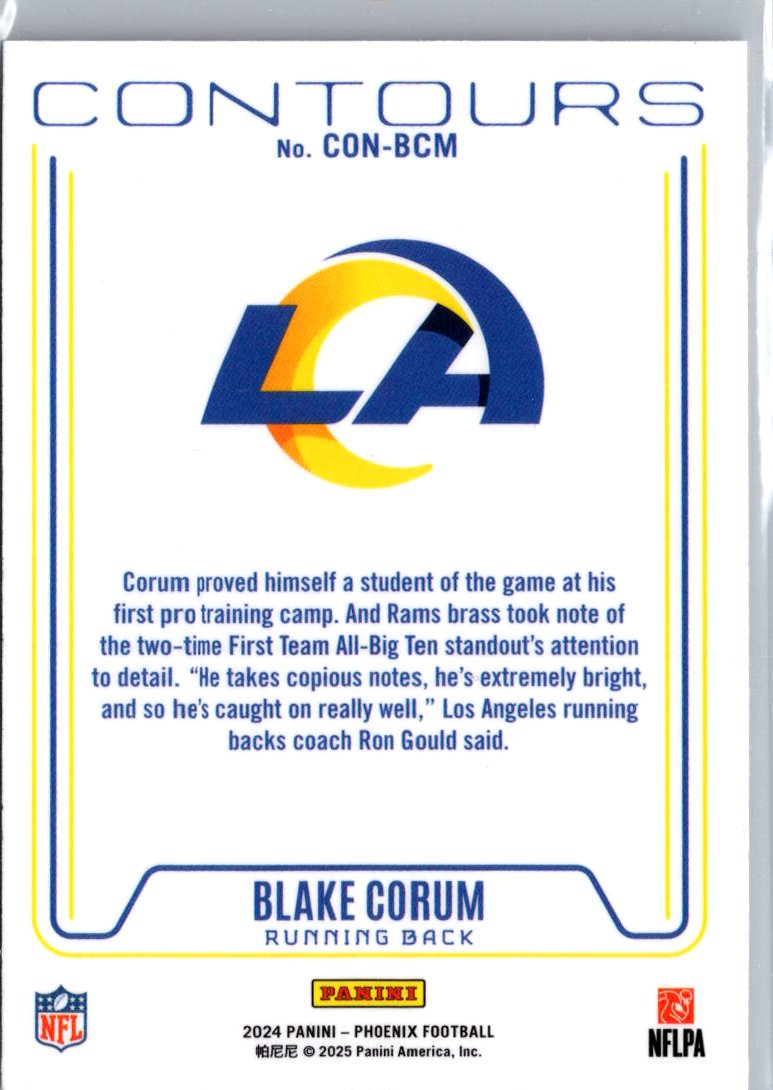 2024 Panini Phoenix #CON-BCM Blake Corum Contours A2