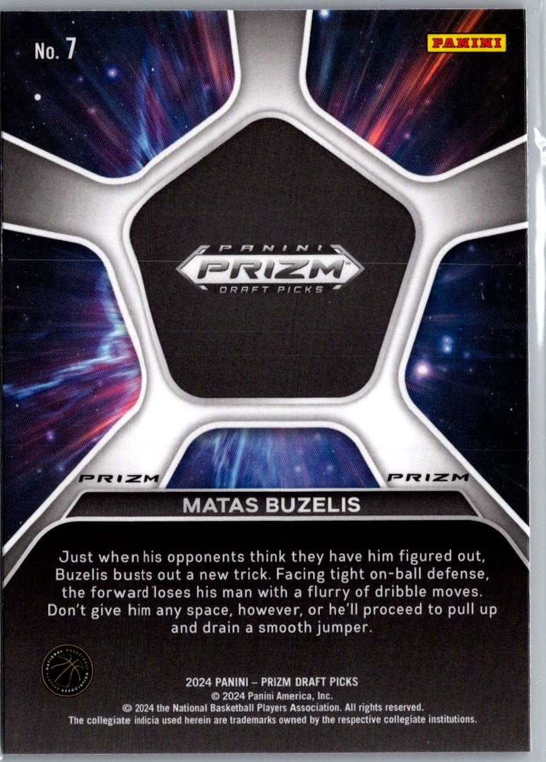 2024 Panini Prizm Draft Picks #7 Matas Buzelis Deep Space Prizms Ice A2