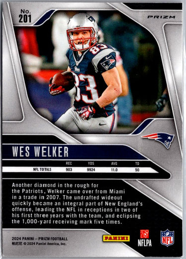 2024 Panini Prizm #201 Wes Welker Lazer A2