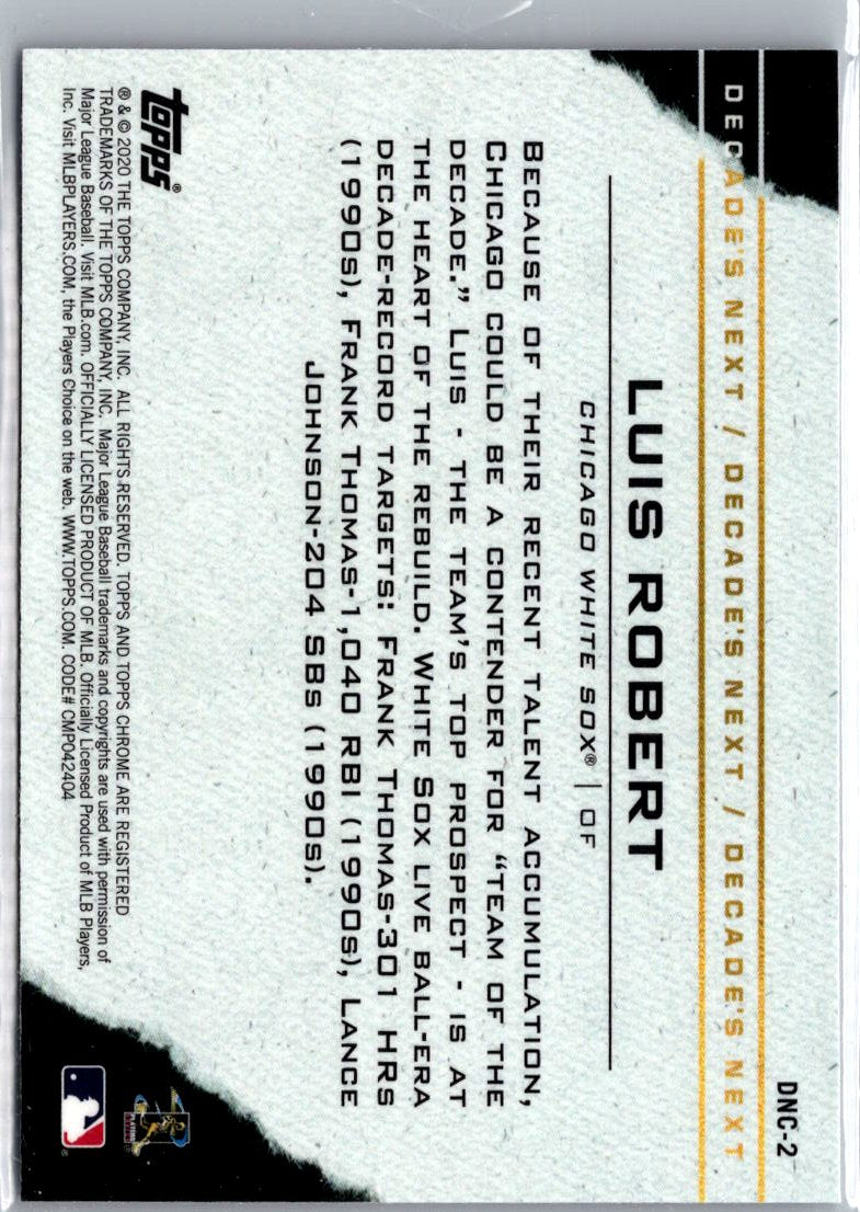 2020 Topps Chrome Update #DNC-2 Luis Robert Decade's Next A3