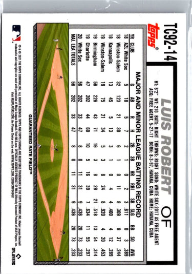 2021 Topps Update #T92-14 Luis Robert 1992 Topps Redux A3