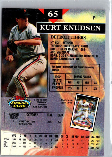 1993 Stadium Club #65 Kurt Knudsen First Day Production A3