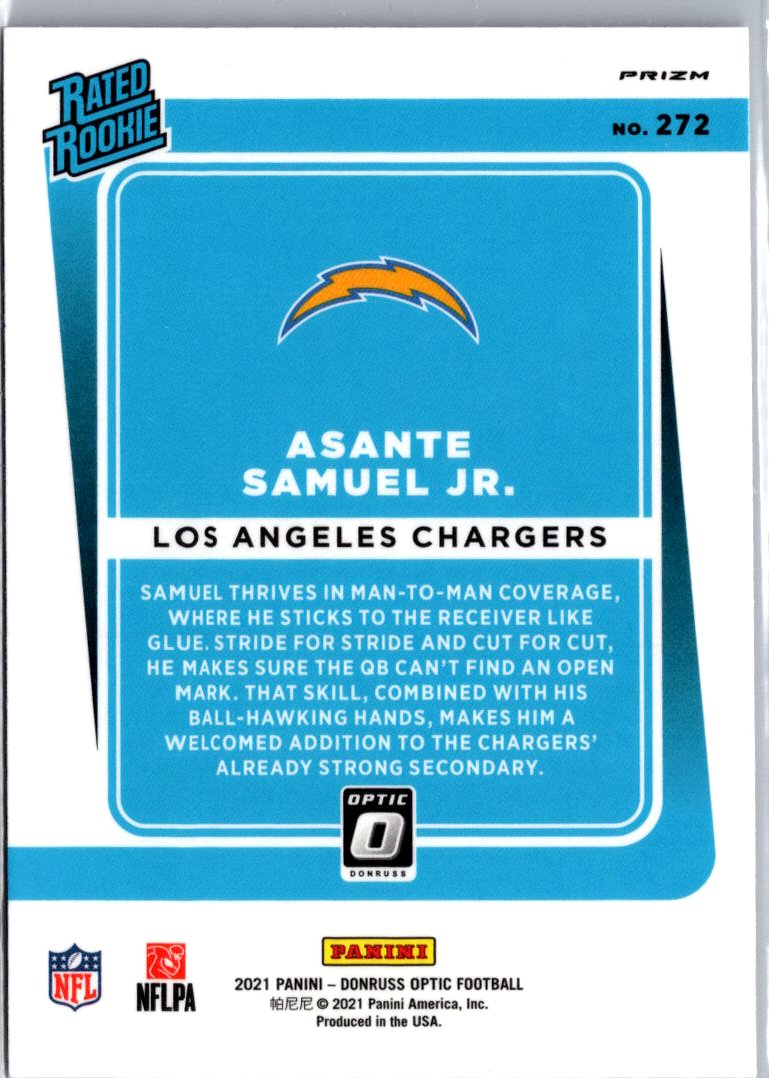 2021 Donruss Optic #272 Asante Samuel Jr. Blue Hyper A4