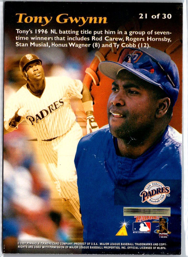 1997 Pinnacle Mint Collection #21 Tony Gwynn Bronze A4