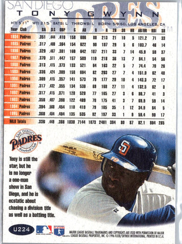 1996 Fleer Update #U224 Tony Gwynn A4