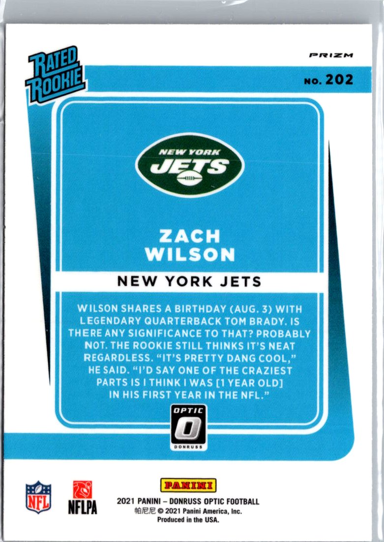2021 Donruss Optic #202 Zach Wilson Holo A4