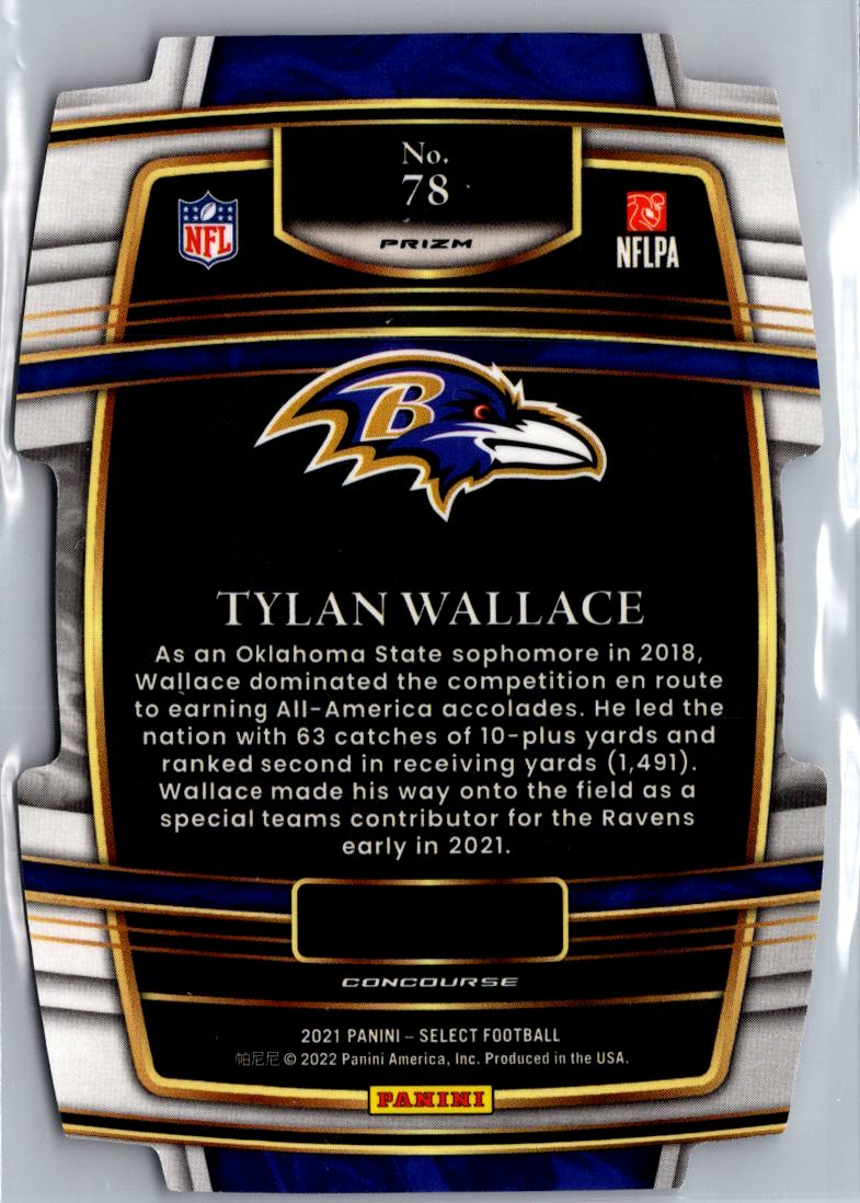 2021 Panini Select #78 Tylan Wallace Red and Blue Prizm Die Cut A4