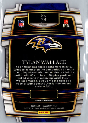 2021 Panini Select #78 Tylan Wallace Red and Blue Prizm Die Cut A4