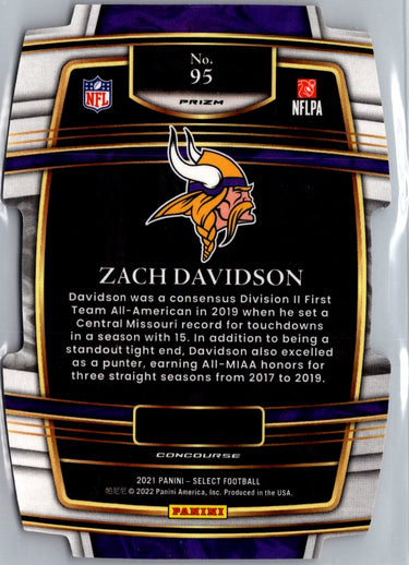 2021 Panini Select #95 Zach Davidson Red and Yellow Prizm Die Cut A4