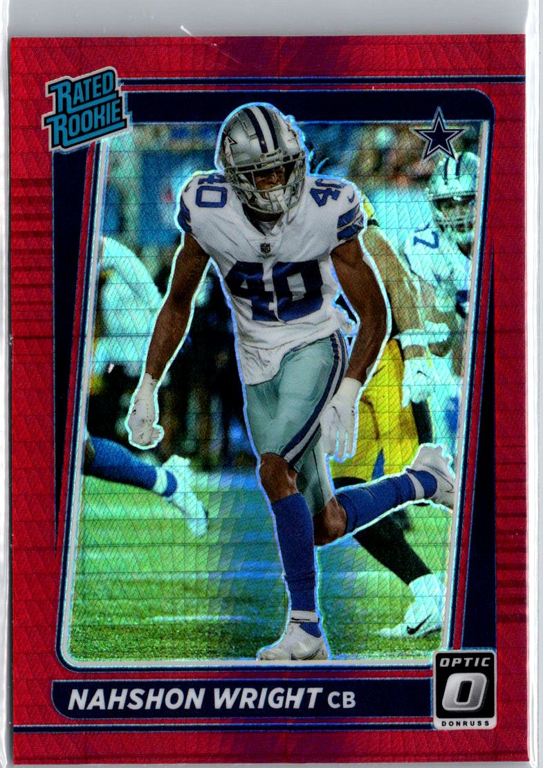 2021 Donruss Optic #285 Nahshon Wright Red Hyper A4