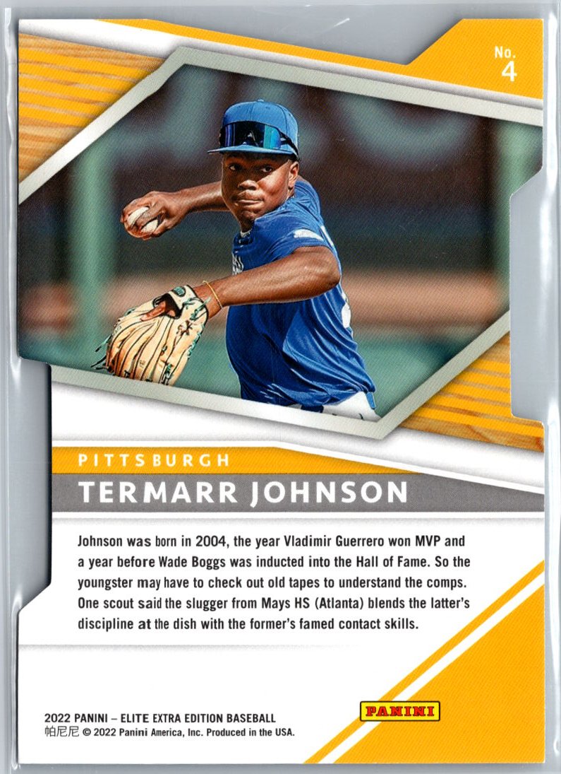 2022 Panini Elite Extra Edition #4 Termarr Johnson Aspirations Blue #/349 A5