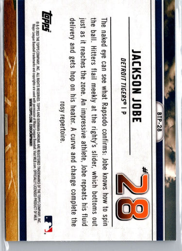 2023 Bowman #BTP-28 Jackson Jobe Bowman Scouts Top 100 A6