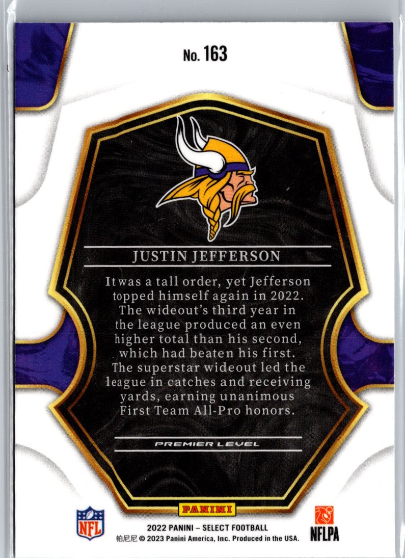 2022 Panini Select #163 Justin Jefferson A7