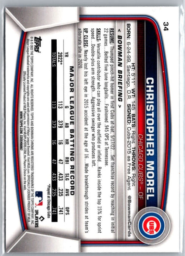 2023 Bowman #34 Christopher Morel Mojo Refractors A7