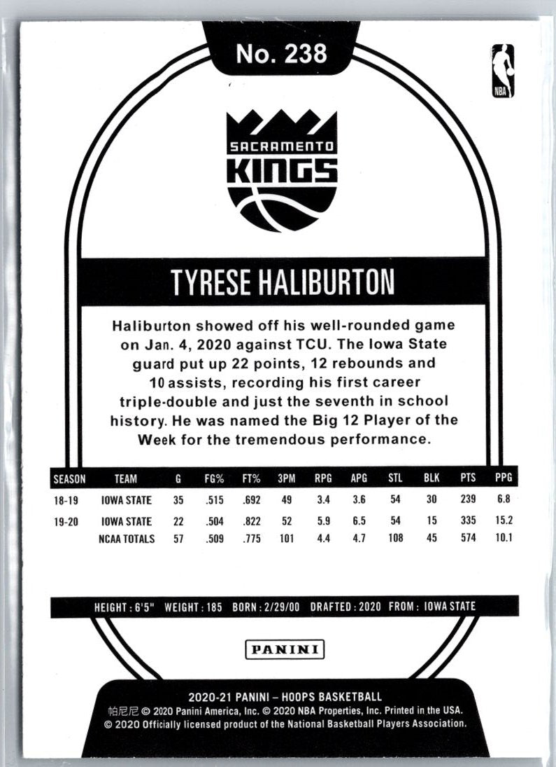 2020-21 Hoops #238 Tyrese Haliburton A8