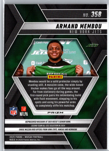 2025 Panini Mosaic #358 Armand Membou Mosaic Red and White Stripe A8