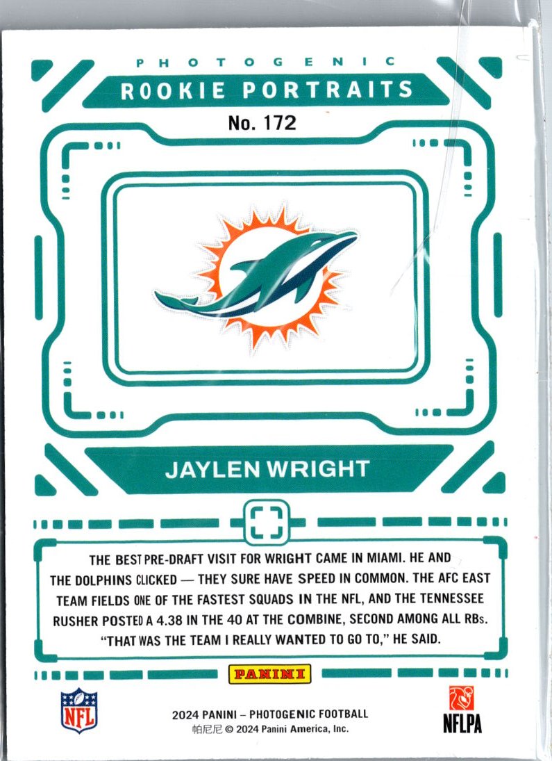 2024 Panini Photogenic #172 Jaylen Wright A8