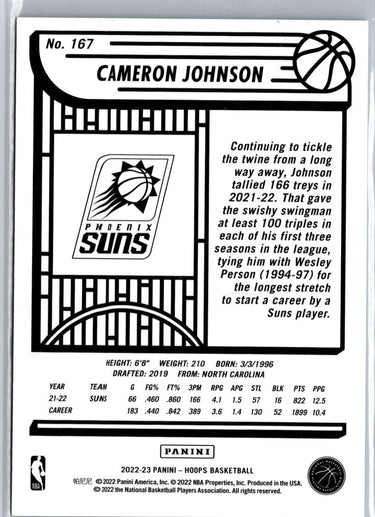 2022-23 Hoops #167 Cameron Johnson A8