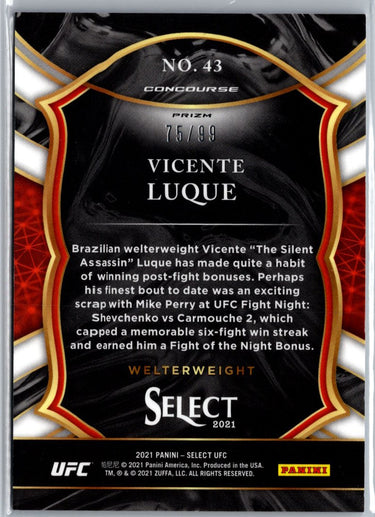 2021 Panini Select UFC #43 Vicente Luque Blue Disco Prizms #/99 A8