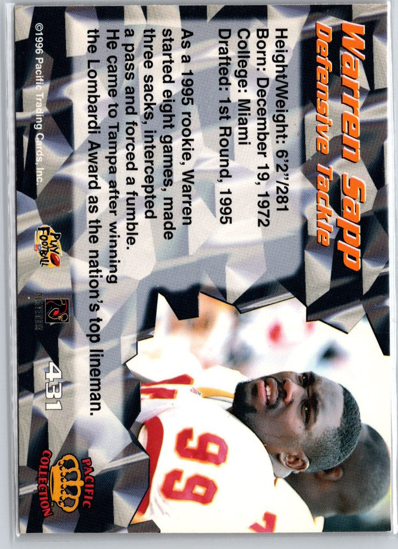 1996 Pacific #431 Warren Sapp A9