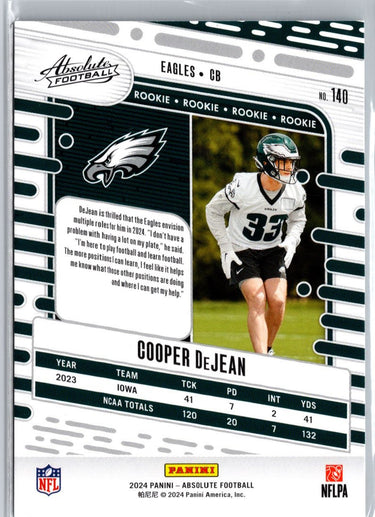 2024 Panini Absolute #140 Cooper DeJean Retail A9