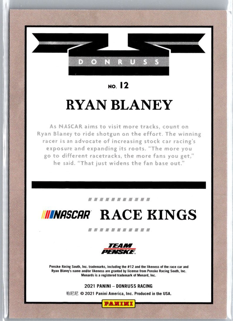 2025 Donruss #2 Ryan Blaney Slingshot A9
