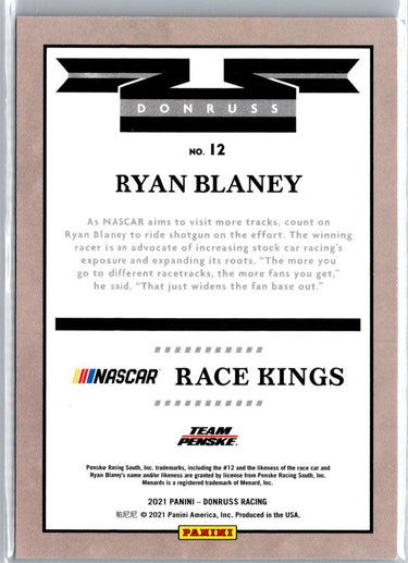 2025 Donruss #2 Ryan Blaney Slingshot A9