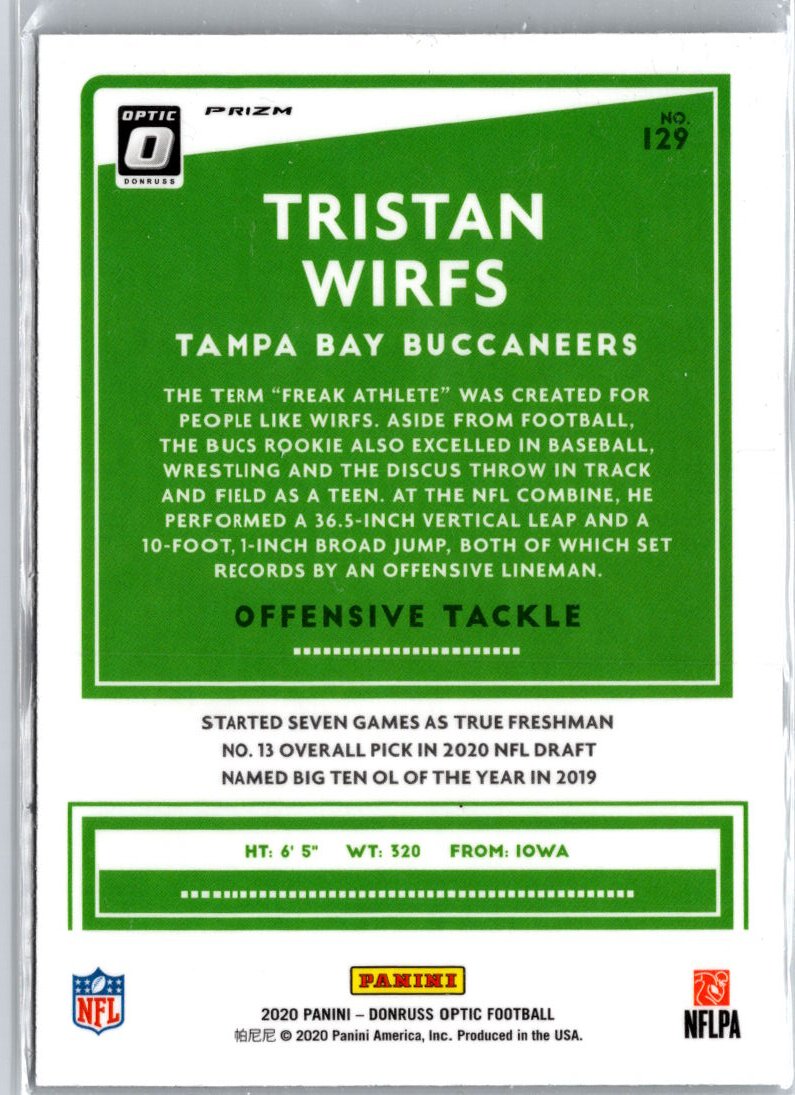 2020 Donruss Optic #129 Tristan Wirfs Holo A9