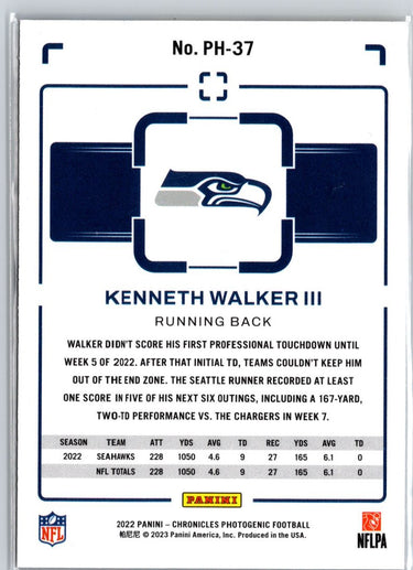 2022 Panini Chronicles #PH-37 Kenneth Walker III Photogenic A9