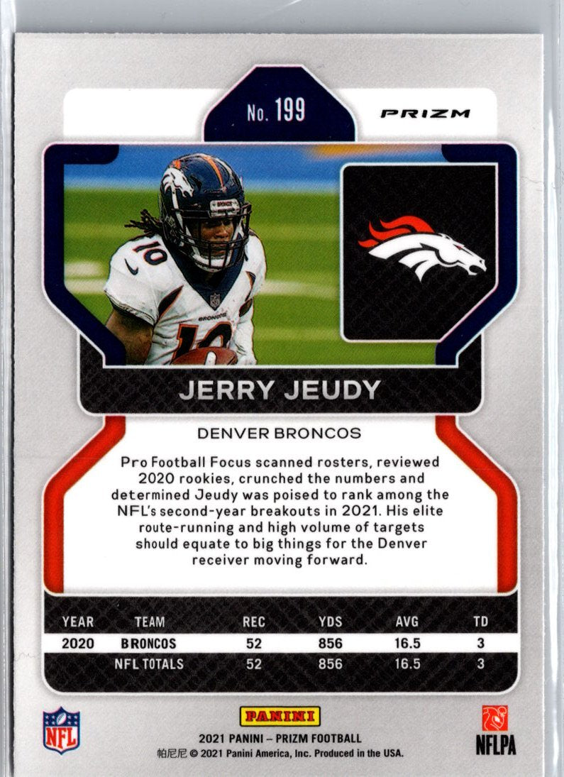 2021 Panini Prizm #199 Jerry Jeudy Red White and Blue A10