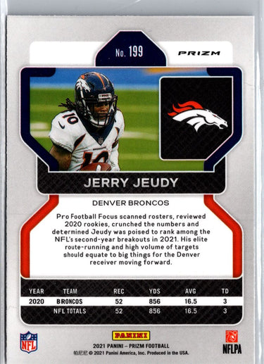 2021 Panini Prizm #199 Jerry Jeudy Red White and Blue A10