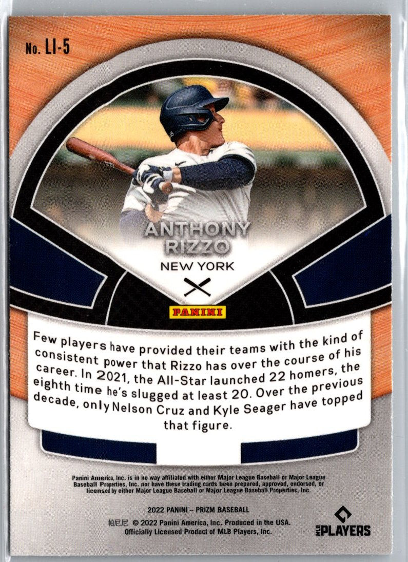 2022 Panini Prizm #LI-5 Anthony Rizzo Lumber Inc. A10