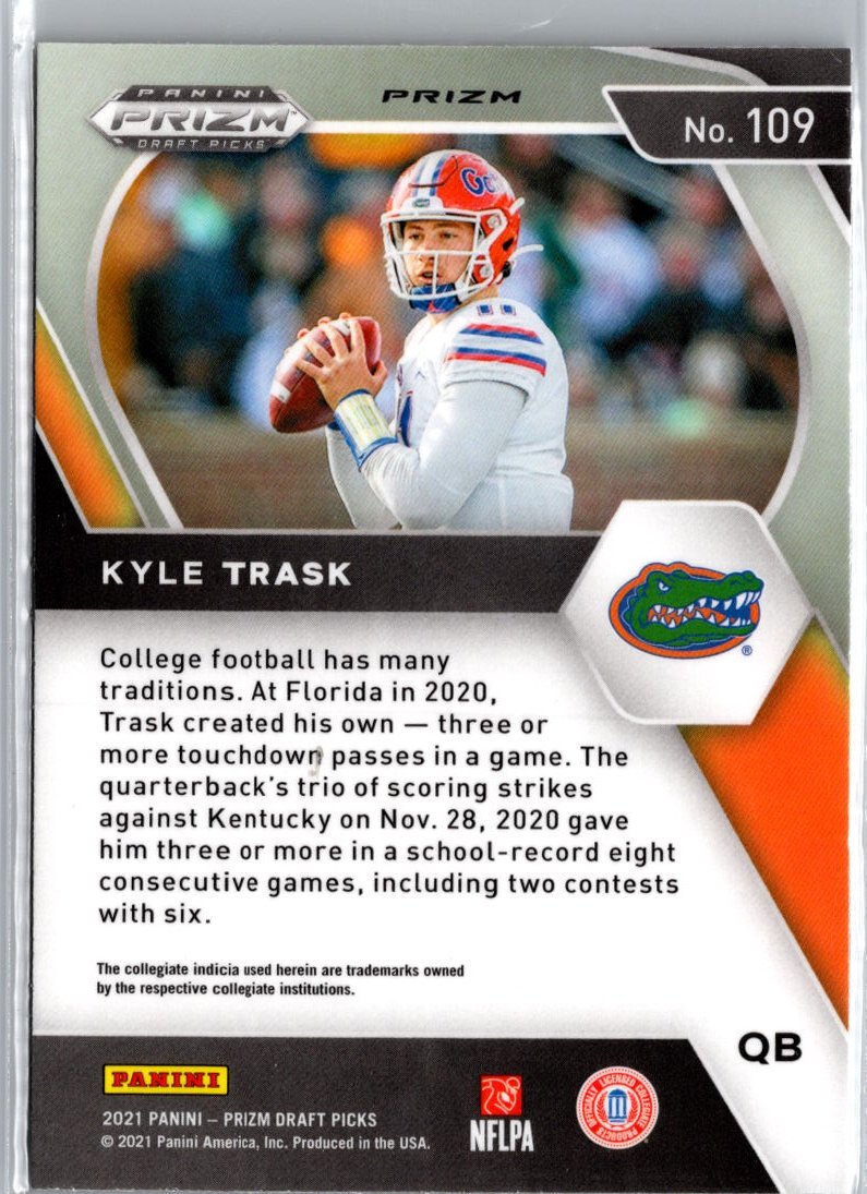 2021 Panini Prizm Draft Picks Collegiate #109 Kyle Trask Orange Ice A10