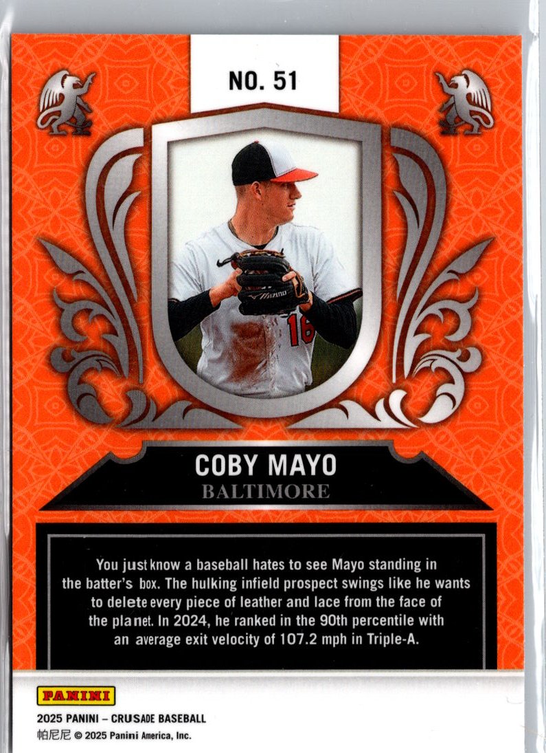 2025 Panini Crusade #51 Coby Mayo Crusade A11